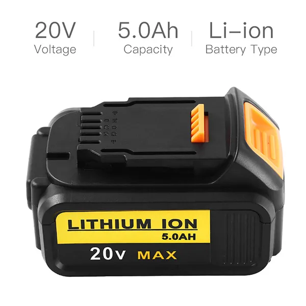 20V MAX 5.0Ah 18V Lithium-Ion Battery Pack For DeWalt XR Power Tools DCB205 DCB184